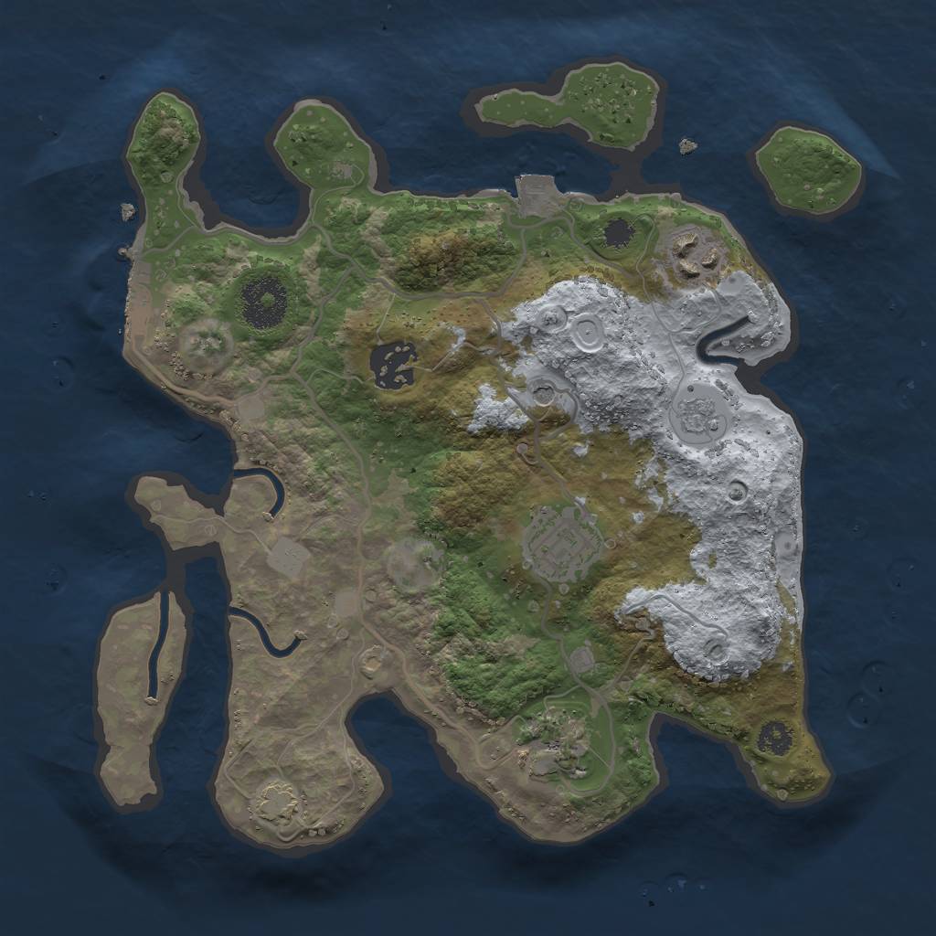 Rust Map: Procedural Map, Size: 2800, Seed: 229459967, 11 Monuments