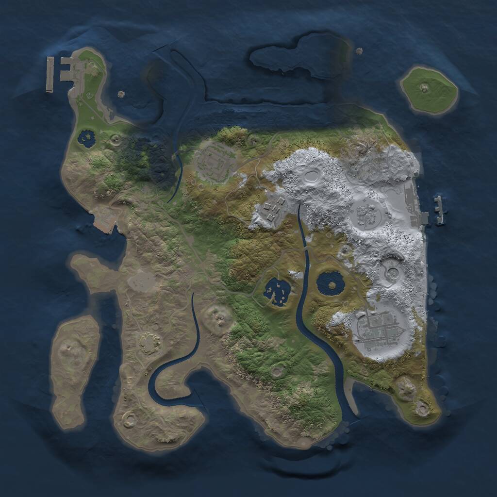 Rust Map: Procedural Map, Size: 2800, Seed: 229459967, 10 Monuments