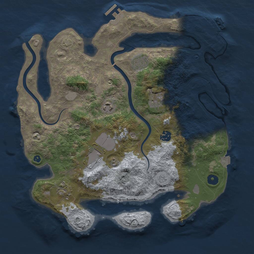 Rust Map: Procedural Map, Size: 3500, Seed: 366271102, 12 Monuments
