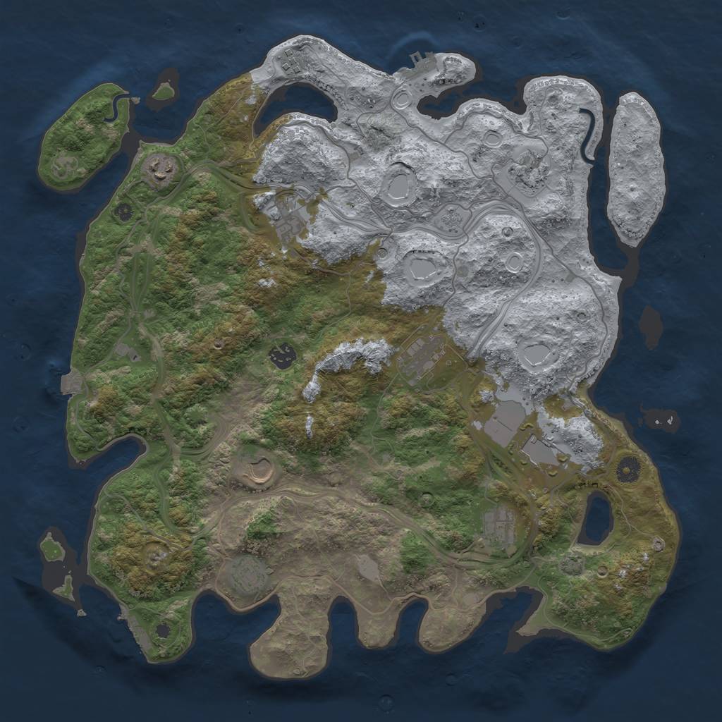 Rust Map: Procedural Map, Size: 4250, Seed: 1936461790, 18 Monuments