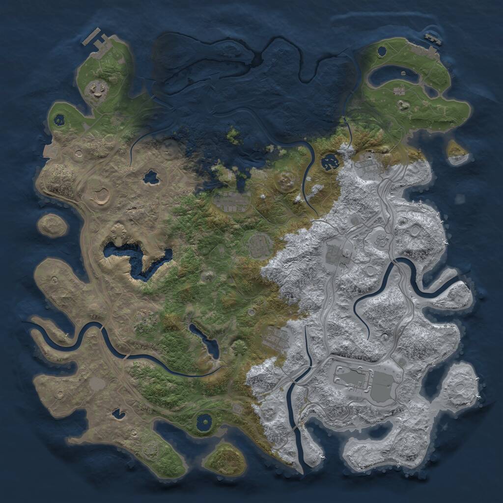 Rust Map: Procedural Map, Size: 4500, Seed: 794472941, 17 Monuments