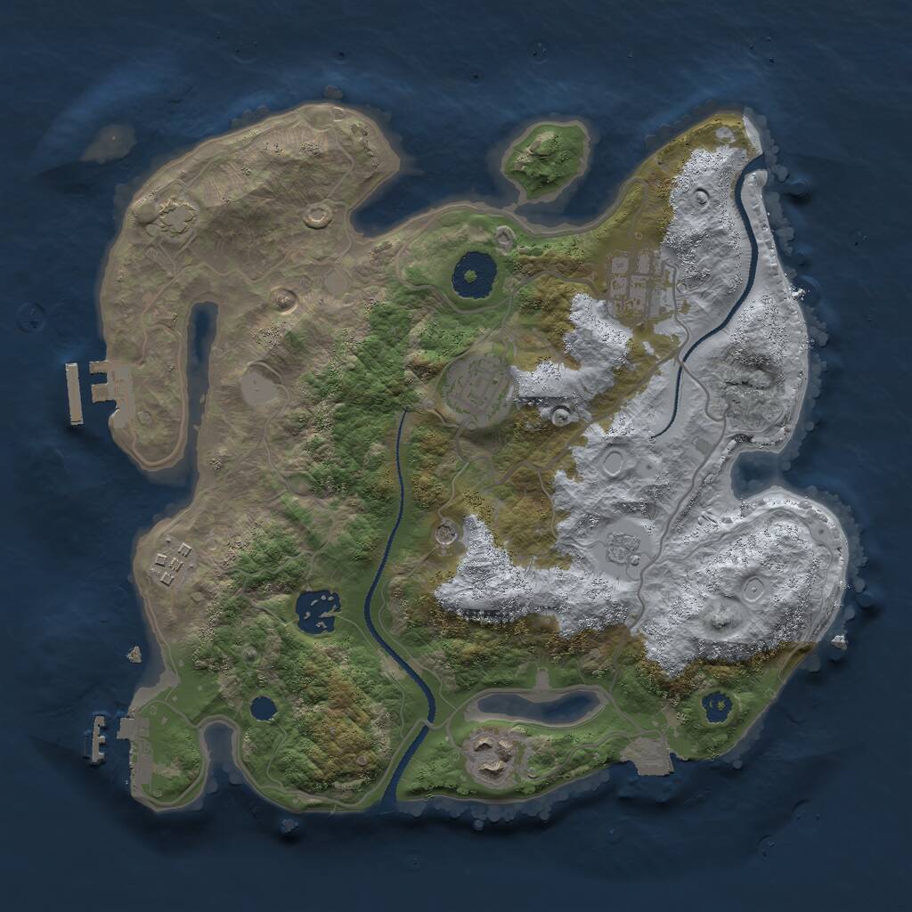 Rust Map: Procedural Map, Size: 3000, Seed: 1793822586, 11 Monuments