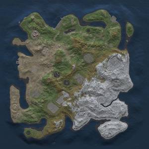 Thumbnail Rust Map: Procedural Map, Size: 3500, Seed: 208885432, 17 Monuments