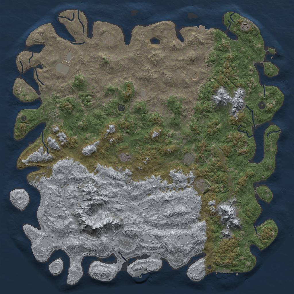 Rust Map: Procedural Map, Size: 6000, Seed: 1421770623, 19 Monuments