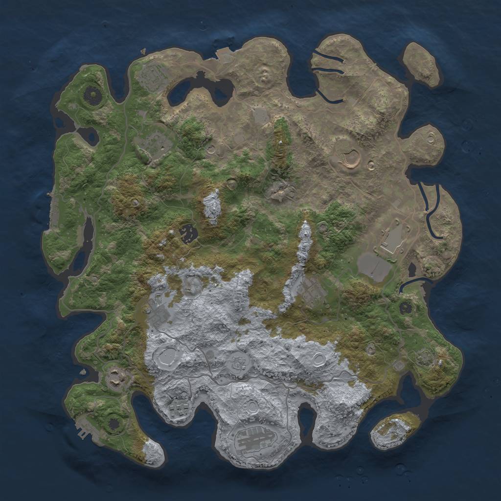 Rust Map: Procedural Map, Size: 4000, Seed: 11192247, 18 Monuments