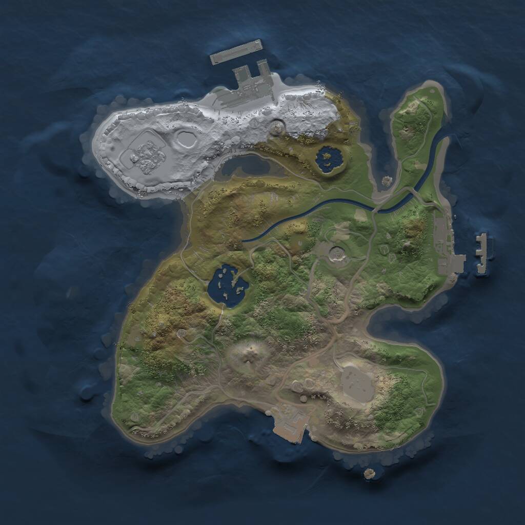 Rust Map: Procedural Map, Size: 2000, Seed: 5038296, 6 Monuments