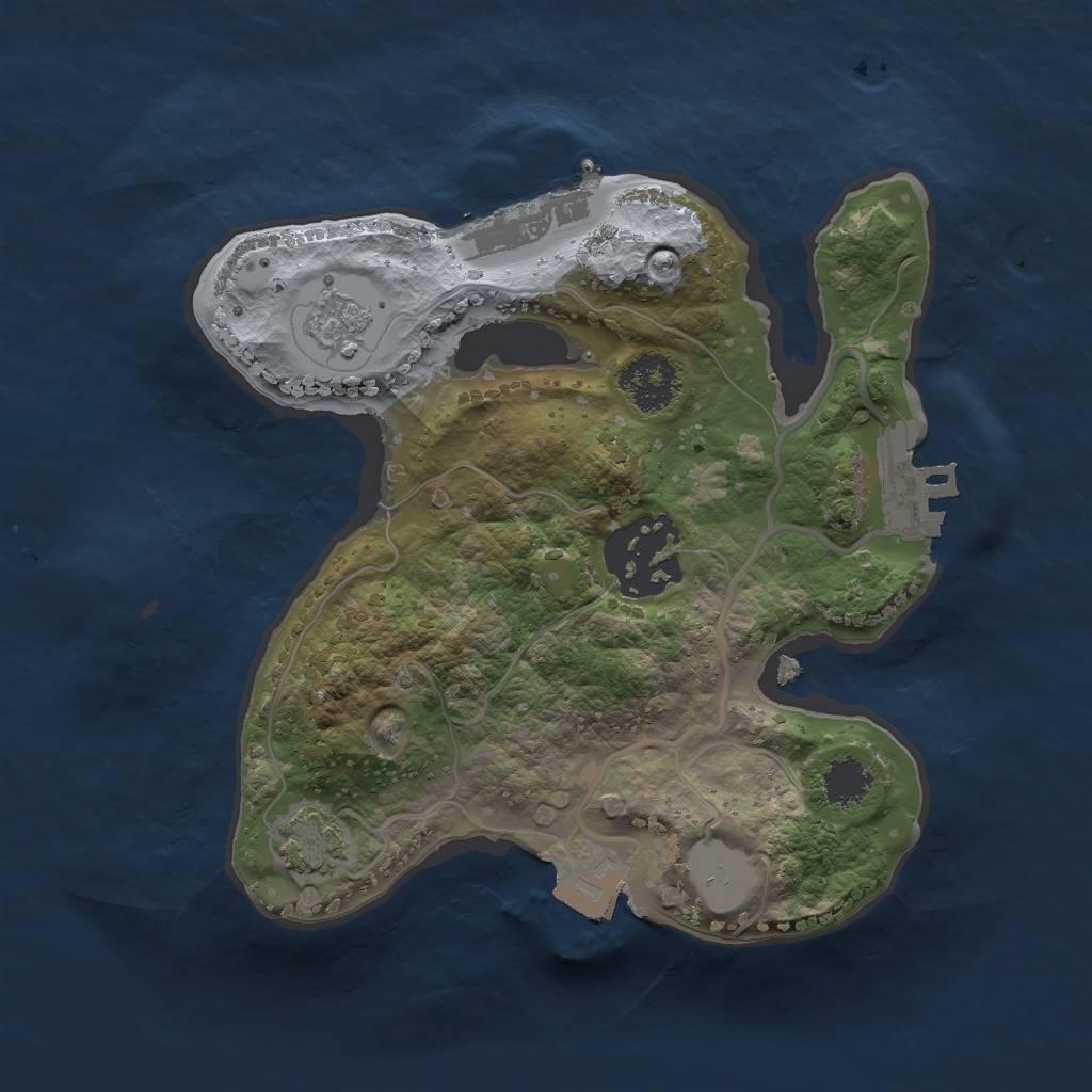 Rust Map: Procedural Map, Size: 2000, Seed: 5038296, 8 Monuments