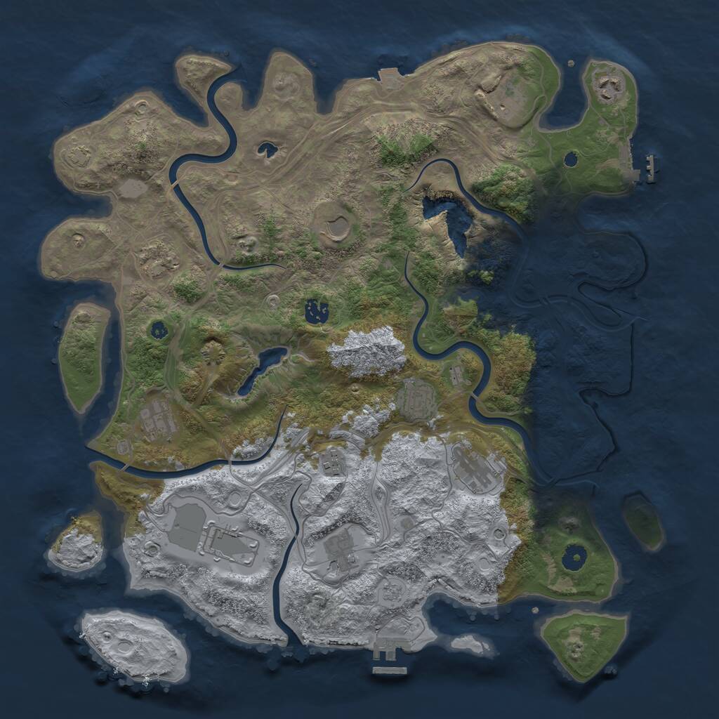 Rust Map: Procedural Map, Size: 4250, Seed: 6584, 17 Monuments