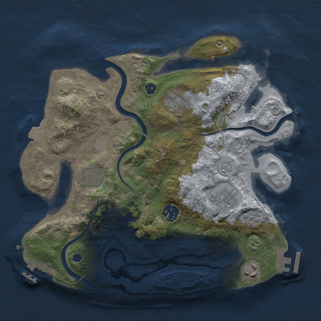 Rust Map: Procedural Map, Size: 3000, Seed: 1730628596, 12 Monuments