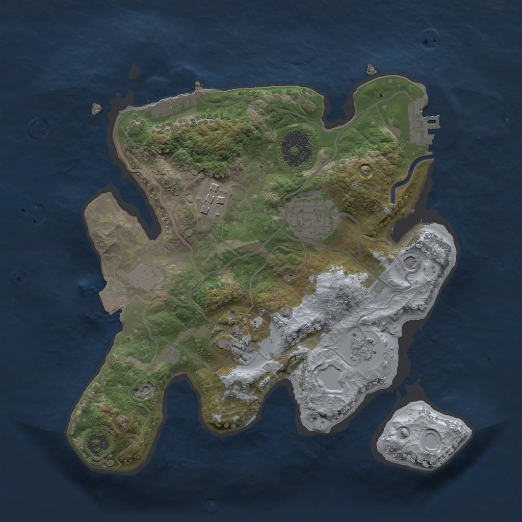 Rust Map: Procedural Map, Size: 2400, Seed: 430260898, 10 Monuments