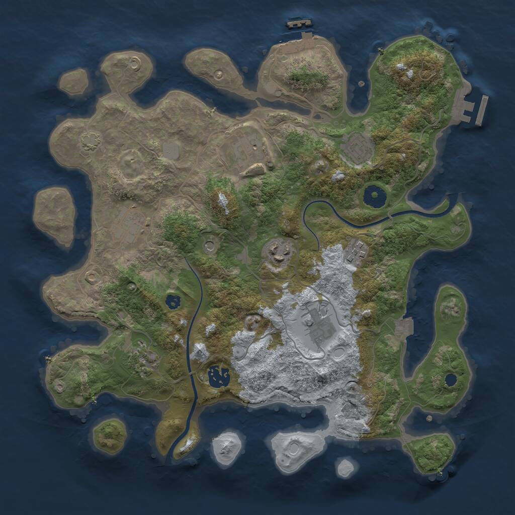Rust Map: Procedural Map, Size: 3400, Seed: 27280331, 13 Monuments
