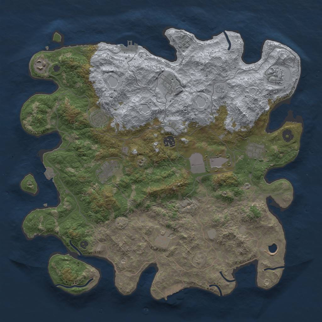 Rust Map: Procedural Map, Size: 4100, Seed: 7863622, 19 Monuments