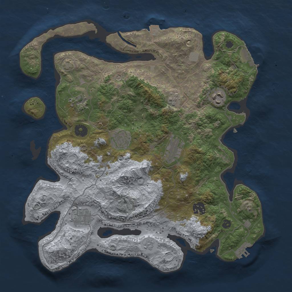 Rust Map: Procedural Map, Size: 3400, Seed: 71247607, 15 Monuments