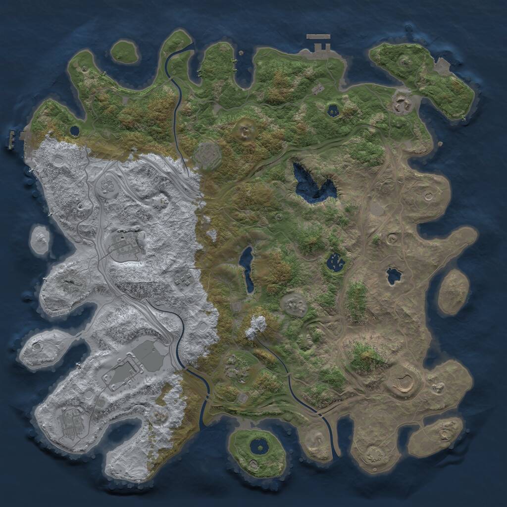 Rust Map: Procedural Map, Size: 4300, Seed: 26012663, 15 Monuments