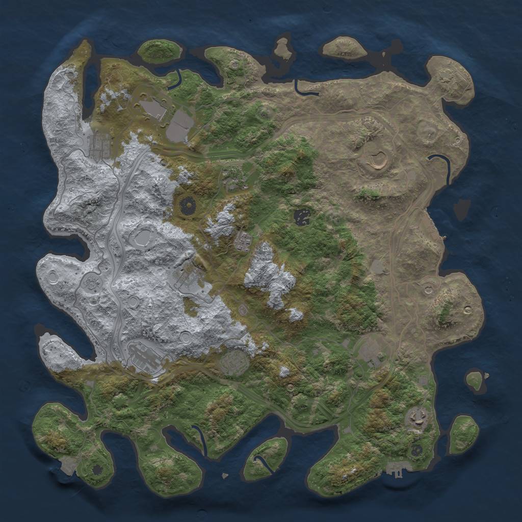 Rust Map: Procedural Map, Size: 4400, Seed: 75351724, 19 Monuments