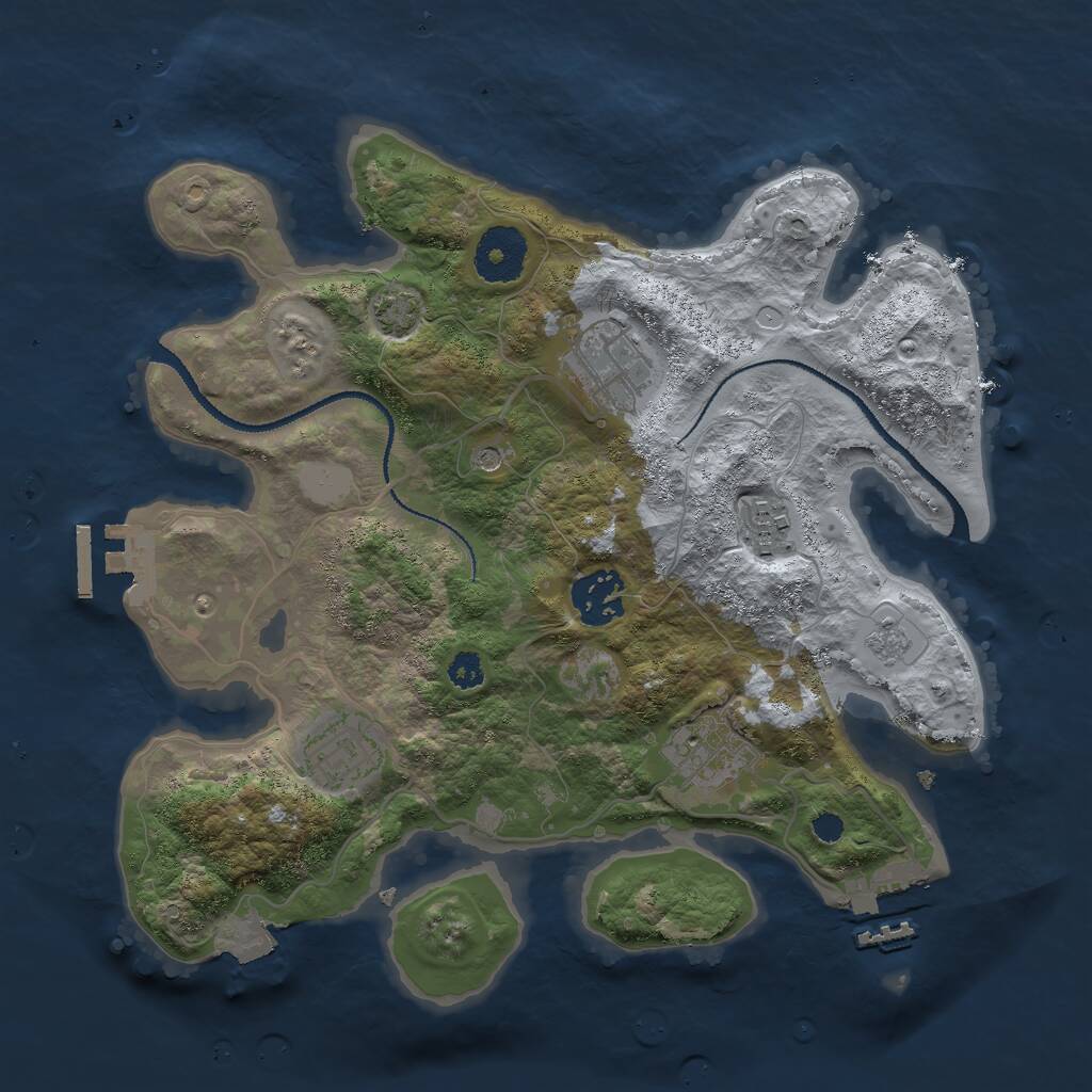Rust Map: Procedural Map, Size: 3000, Seed: 4322, 11 Monuments