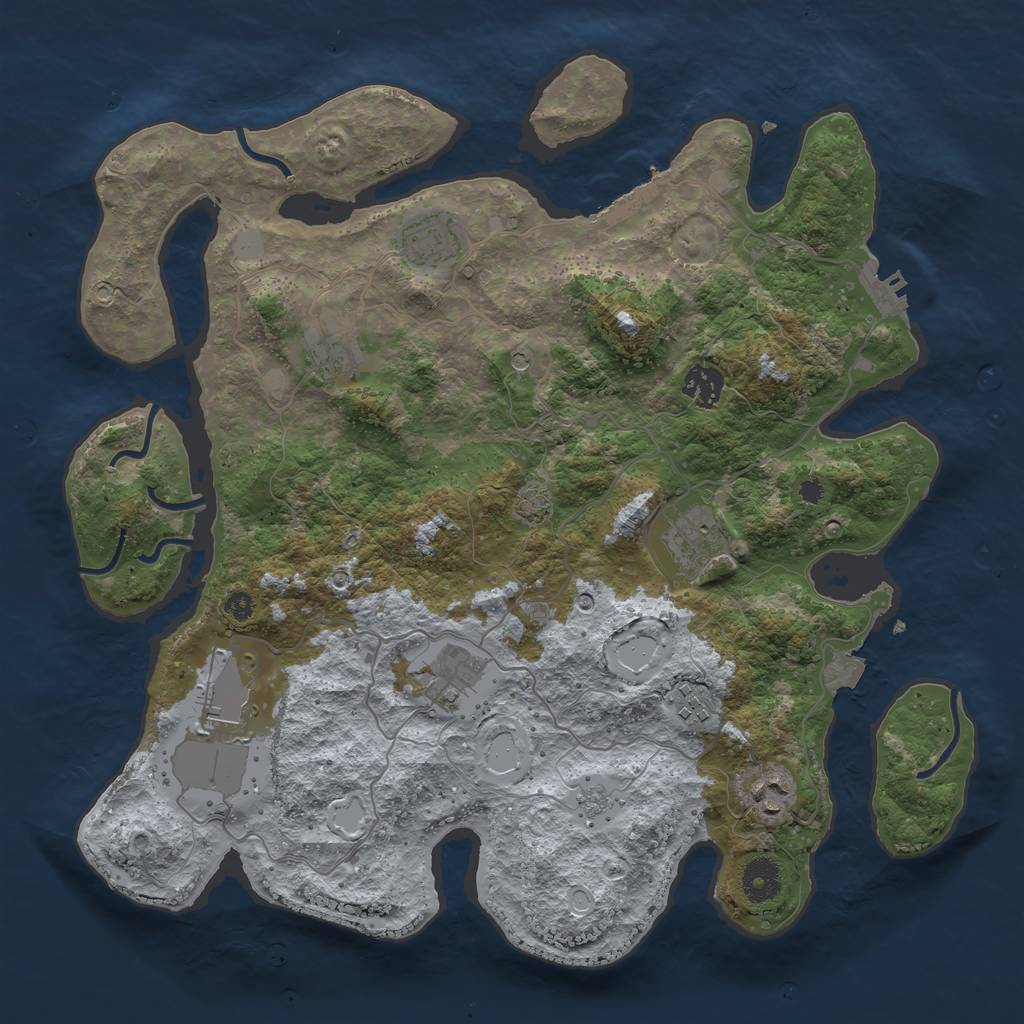 Rust Map: Procedural Map, Size: 3700, Seed: 31202471, 16 Monuments