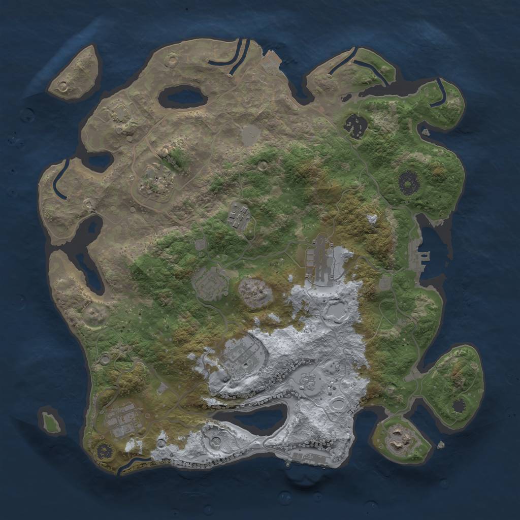Rust Map: Procedural Map, Size: 3400, Seed: 14181153, 16 Monuments