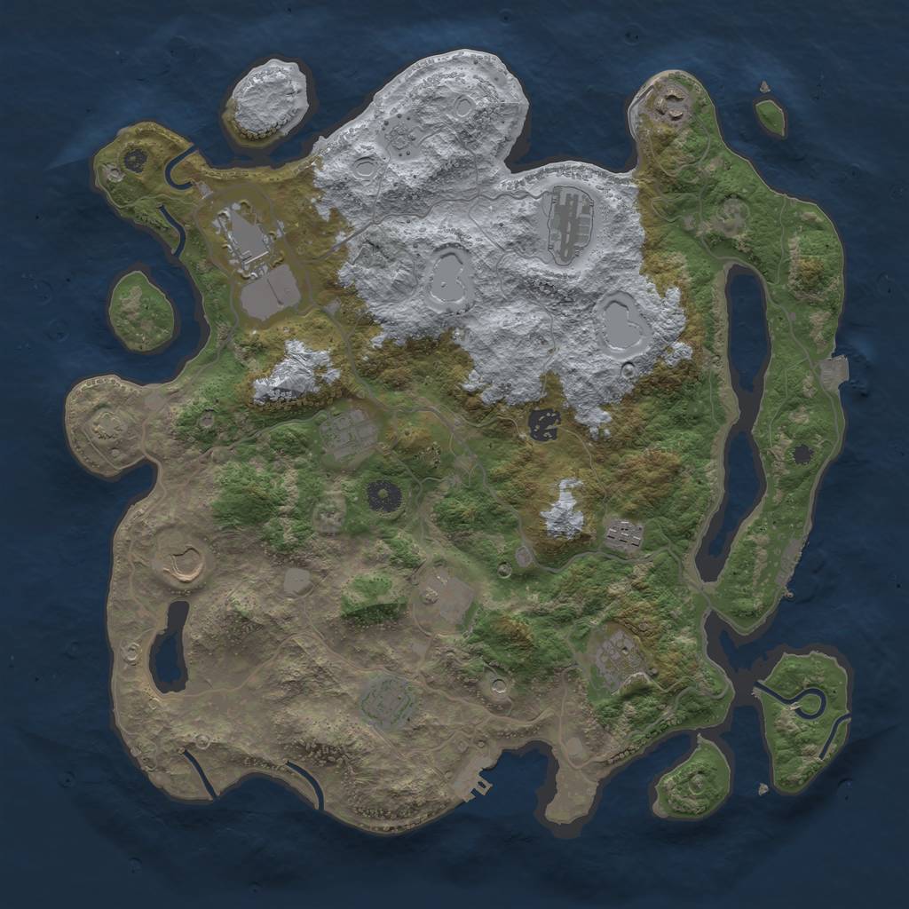 Rust Map: Procedural Map, Size: 4000, Seed: 1780739680, 18 Monuments