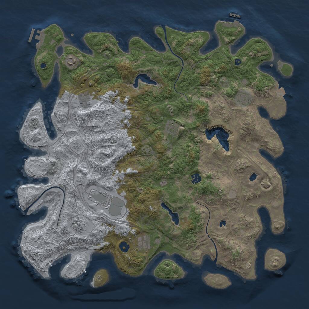 Rust Map: Procedural Map, Size: 4500, Seed: 2346454, 15 Monuments