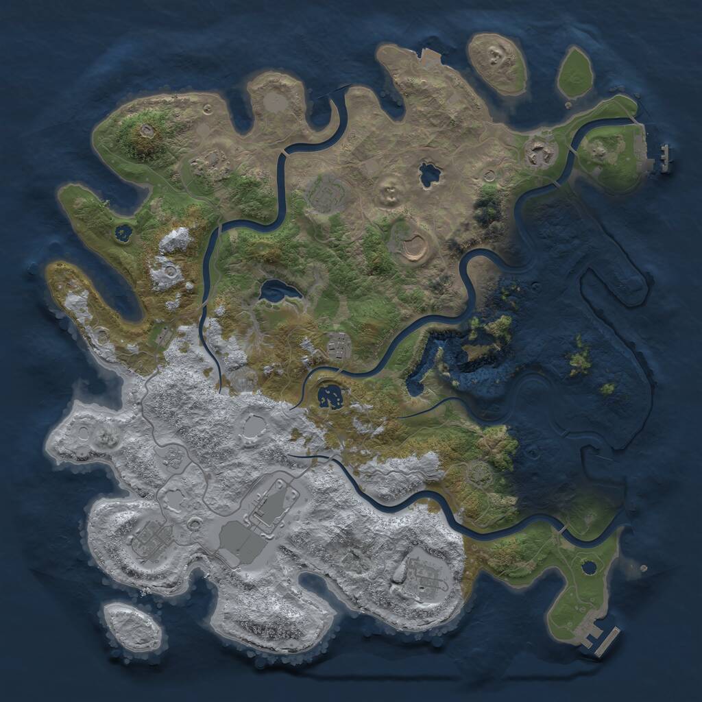 Rust Map: Procedural Map, Size: 4100, Seed: 20035930, 15 Monuments