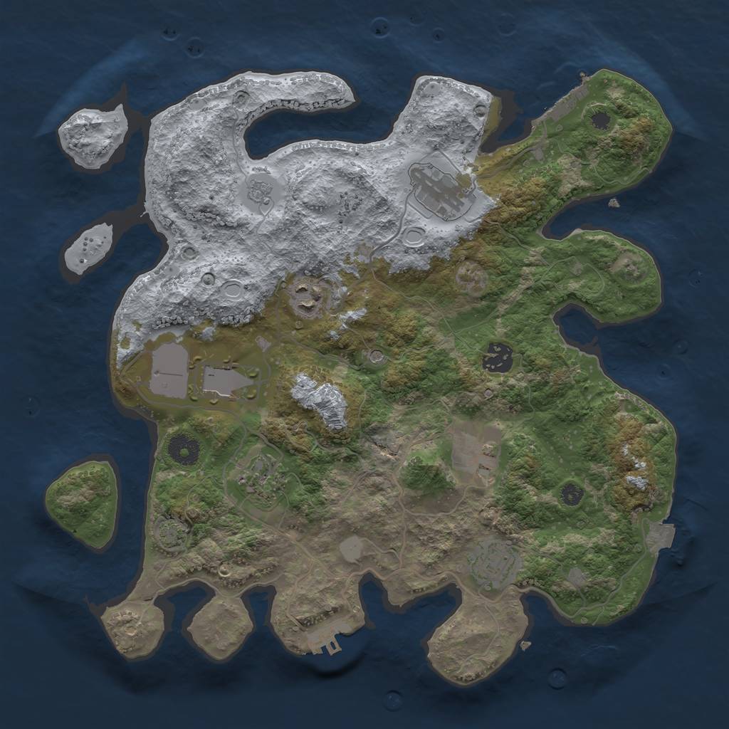 Rust Map: Procedural Map, Size: 3500, Seed: 98758227, 15 Monuments