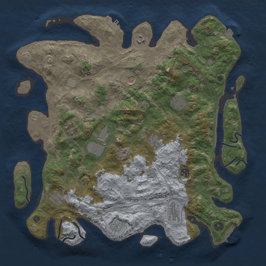 Rust Map: Procedural Map, Size: 4250, Seed: 669514598, 19 Monuments