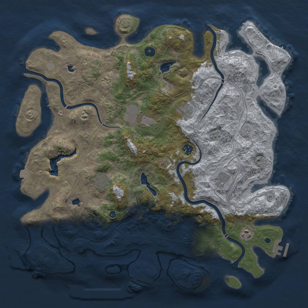 Rust Map: Procedural Map, Size: 4500, Seed: 1982847954, 14 Monuments