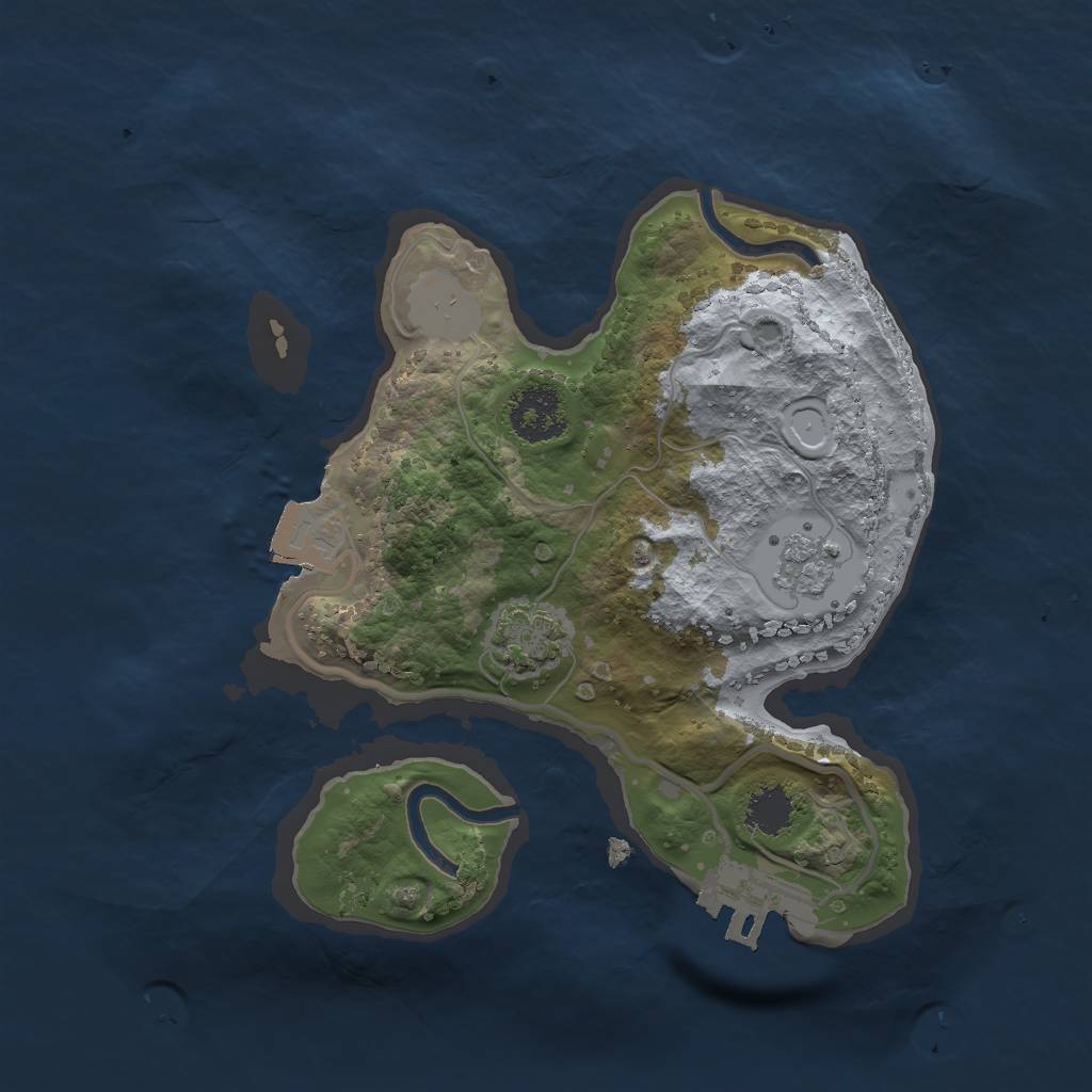 Rust Map: Procedural Map, Size: 2000, Seed: 2007390896, 6 Monuments