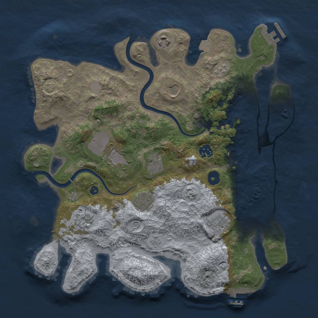 Rust Map: Procedural Map, Size: 3600, Seed: 5413553, 15 Monuments