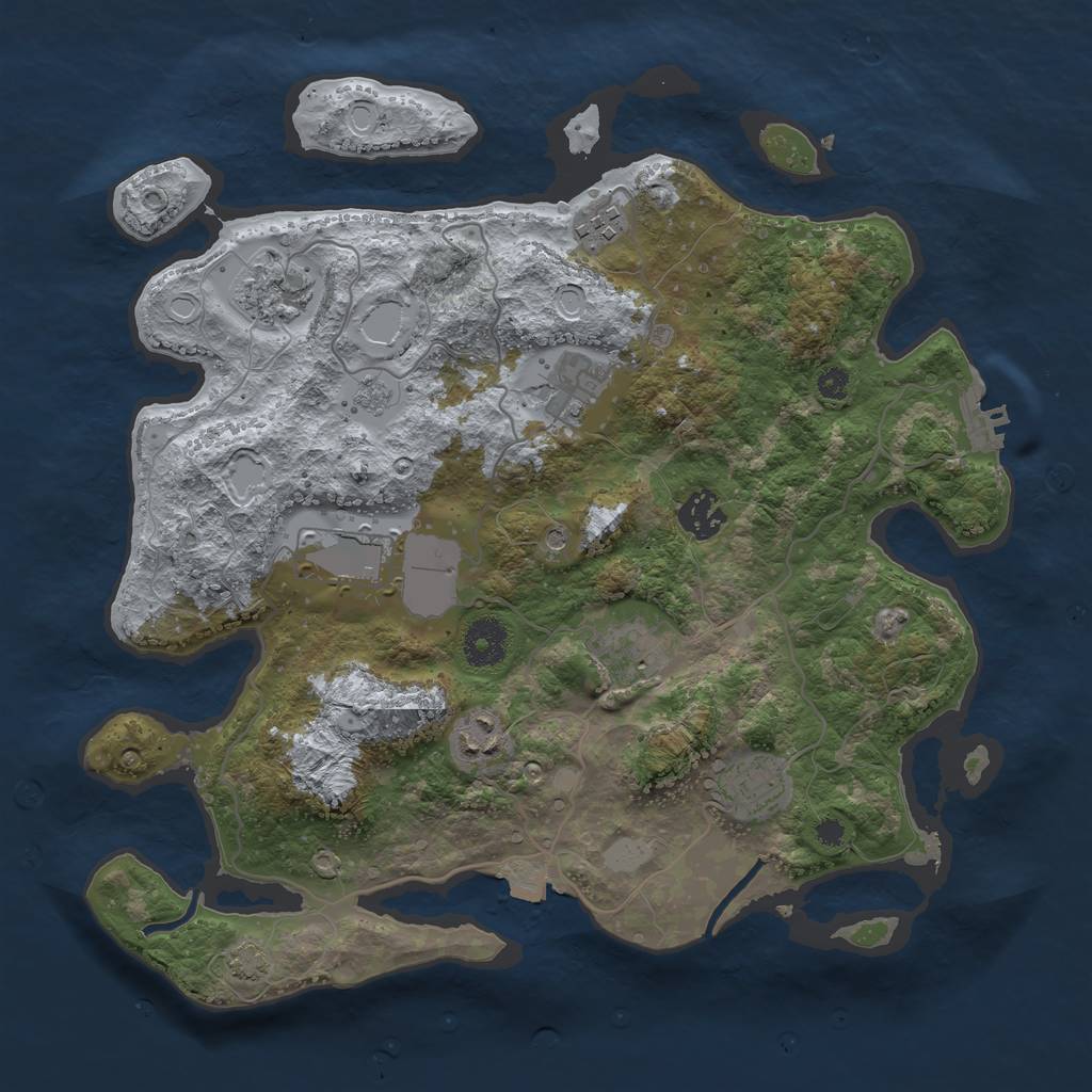 Rust Map: Procedural Map, Size: 3500, Seed: 453422941, 15 Monuments