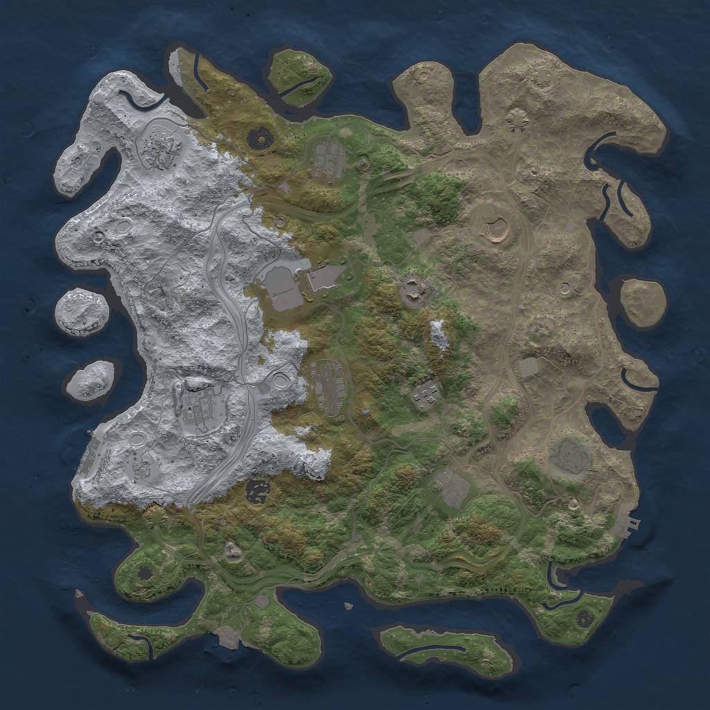 Rust Map: Procedural Map, Size: 4250, Seed: 617092411, 19 Monuments