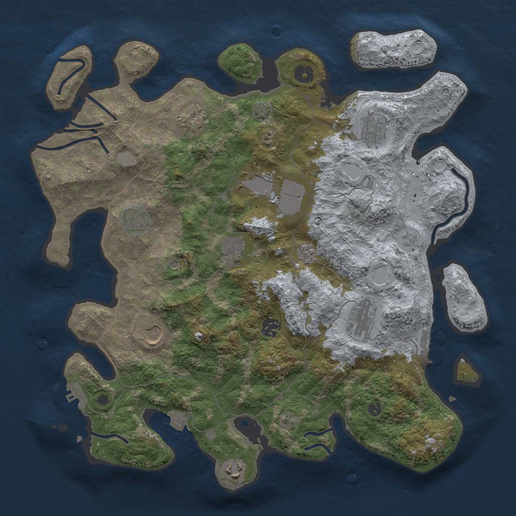 Rust Map: Procedural Map, Size: 4000, Seed: 2842723, 18 Monuments