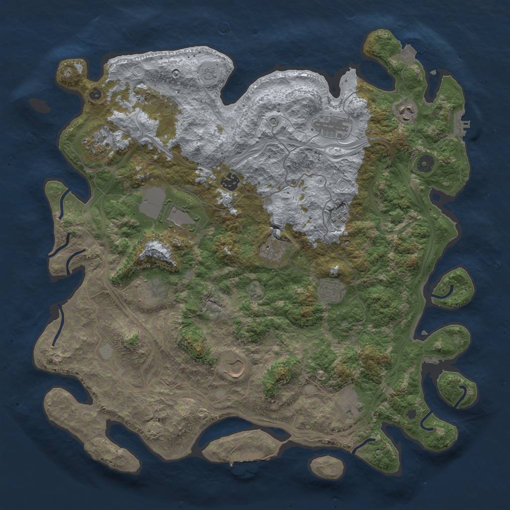 Rust Map: Procedural Map, Size: 4400, Seed: 7868137, 19 Monuments