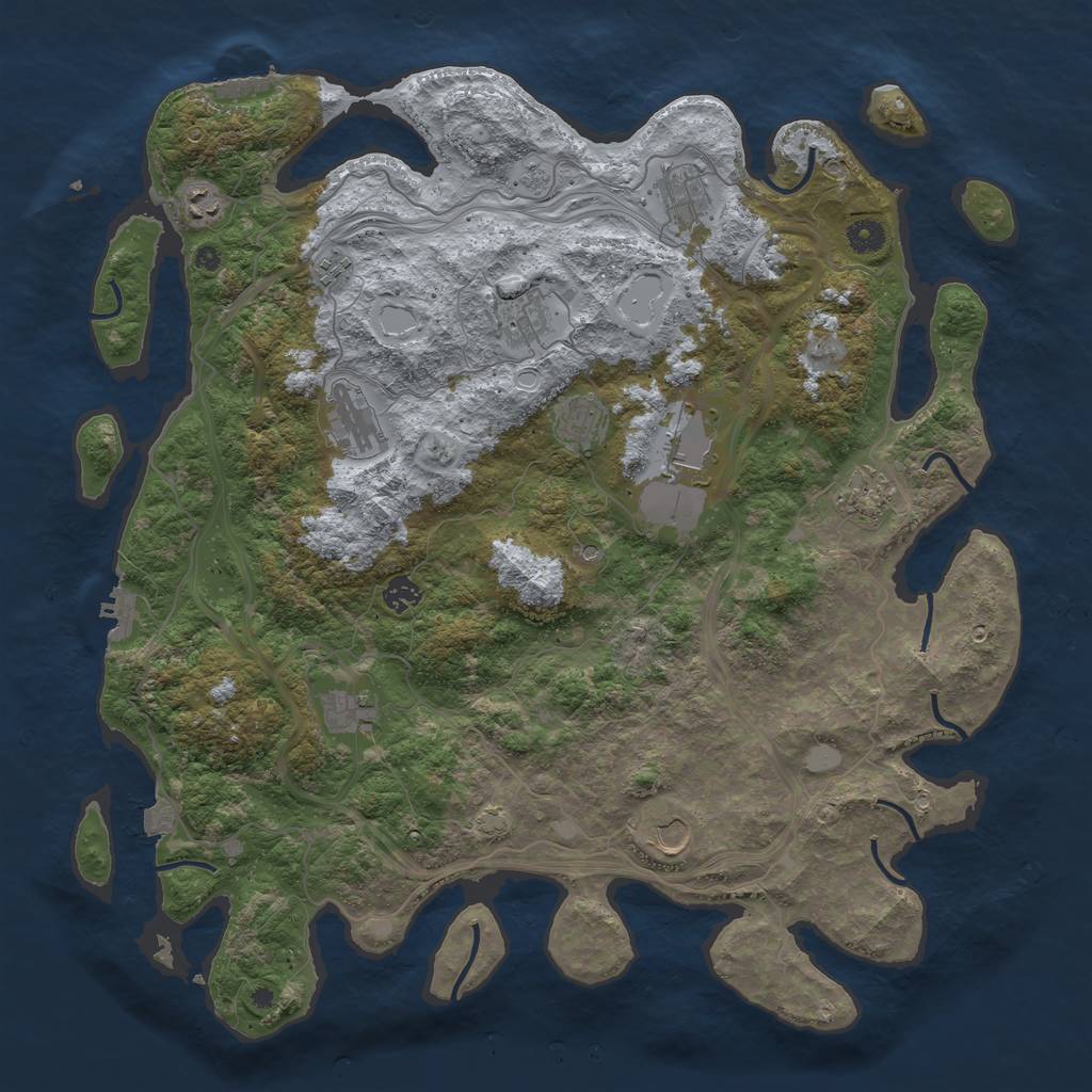 Rust Map: Procedural Map, Size: 4500, Seed: 335375, 19 Monuments