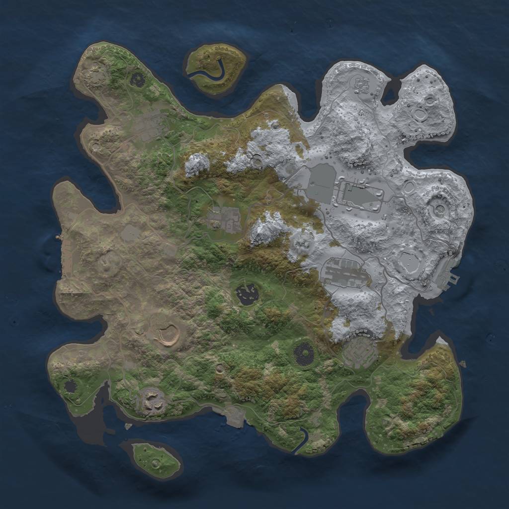 Rust Map: Procedural Map, Size: 3500, Seed: 133769420, 16 Monuments