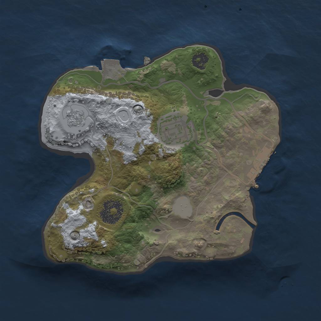 Rust Map: Procedural Map, Size: 2000, Seed: 1837557061, 6 Monuments