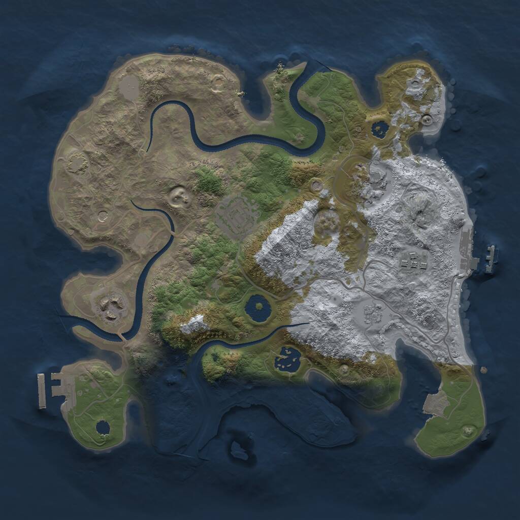 Rust Map: Procedural Map, Size: 3000, Seed: 1976687833, 11 Monuments