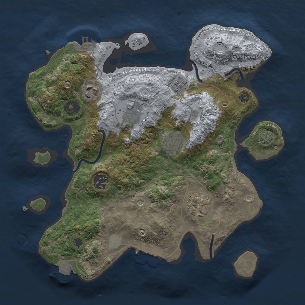 Rust Map: Procedural Map, Size: 3000, Seed: 459262816, 13 Monuments