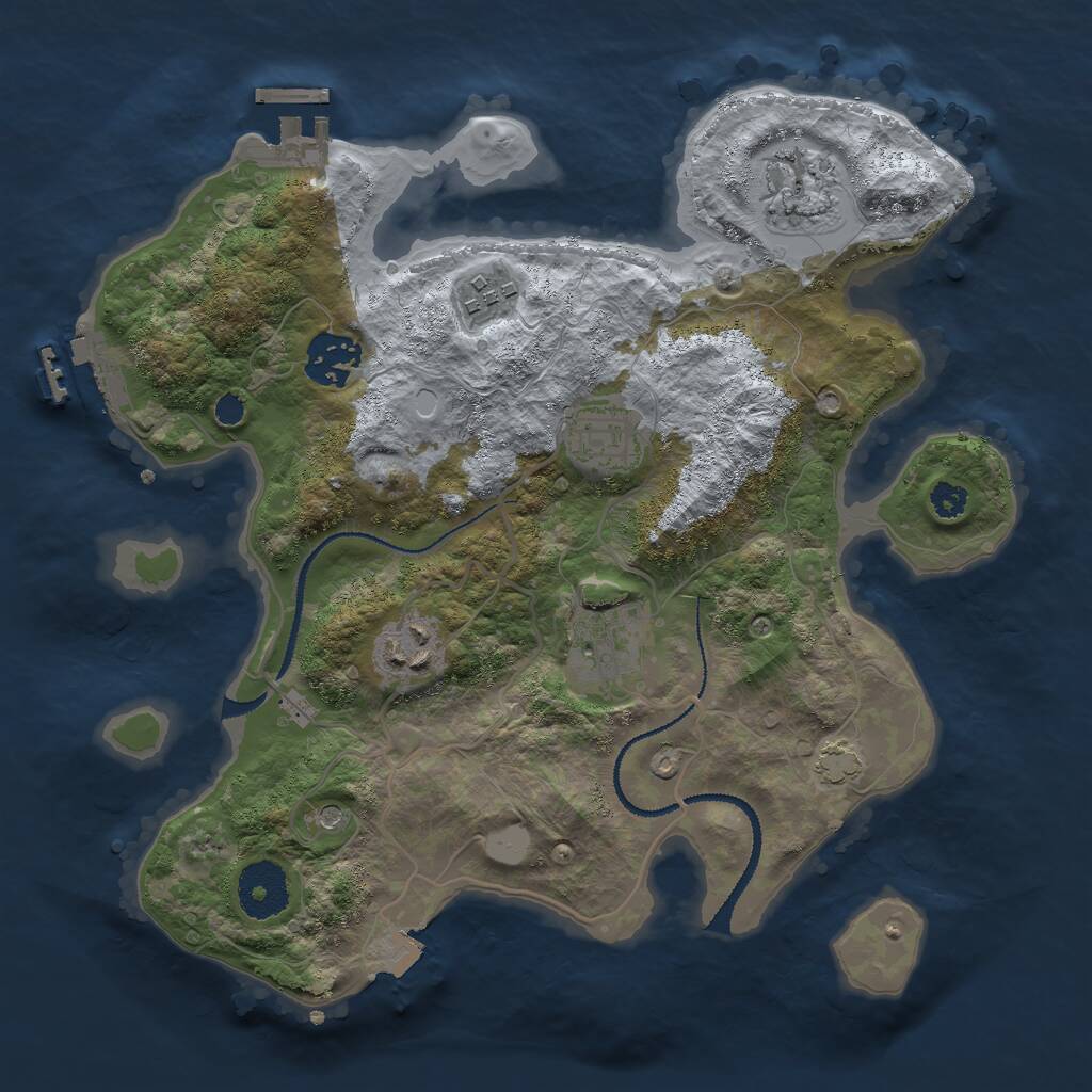 Rust Map: Procedural Map, Size: 3000, Seed: 459262816, 11 Monuments
