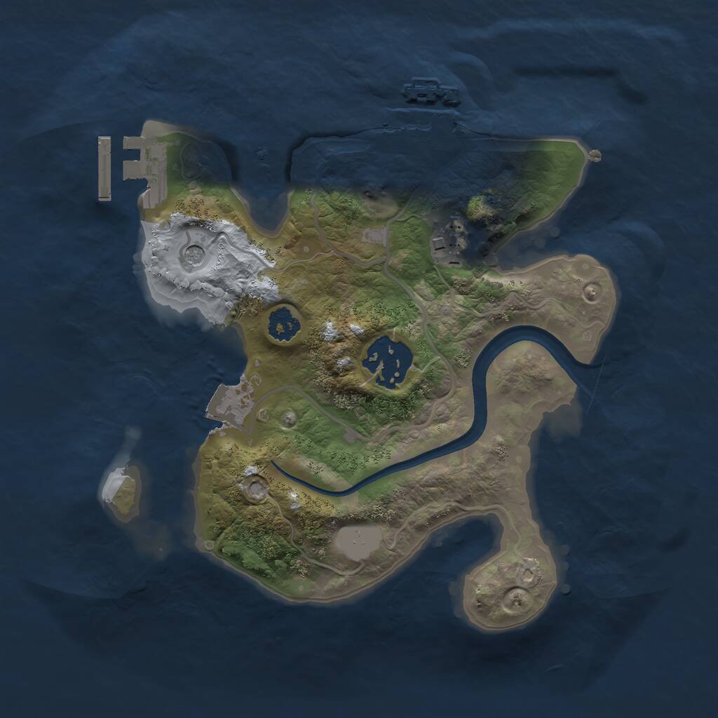 Rust Map: Procedural Map, Size: 2250, Seed: 134354356, 6 Monuments