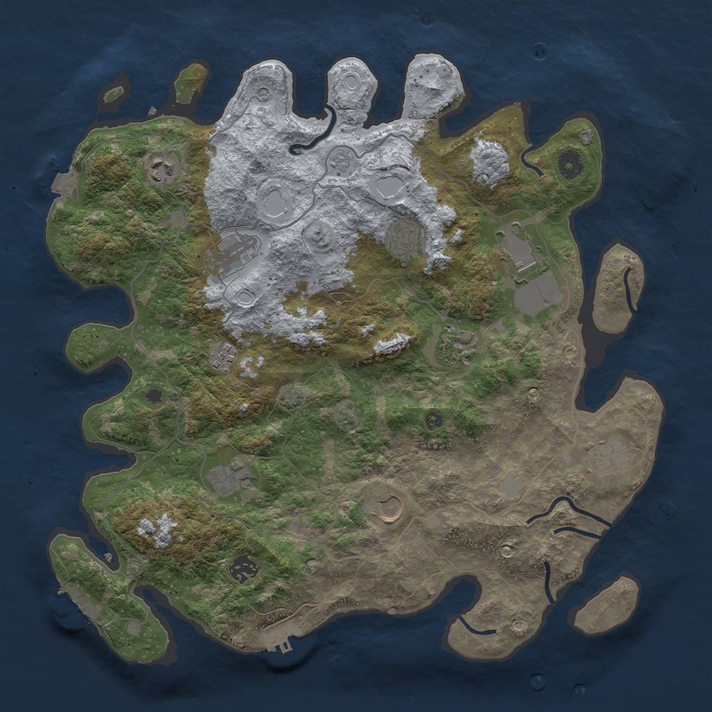 Rust Map: Procedural Map, Size: 4000, Seed: 539819312, 18 Monuments