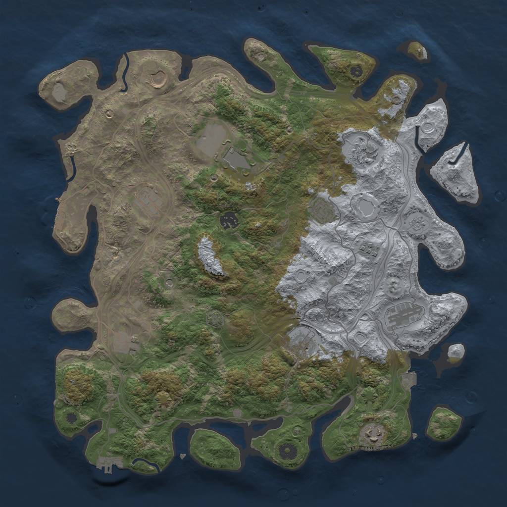 Rust Map: Procedural Map, Size: 4250, Seed: 21850348, 19 Monuments