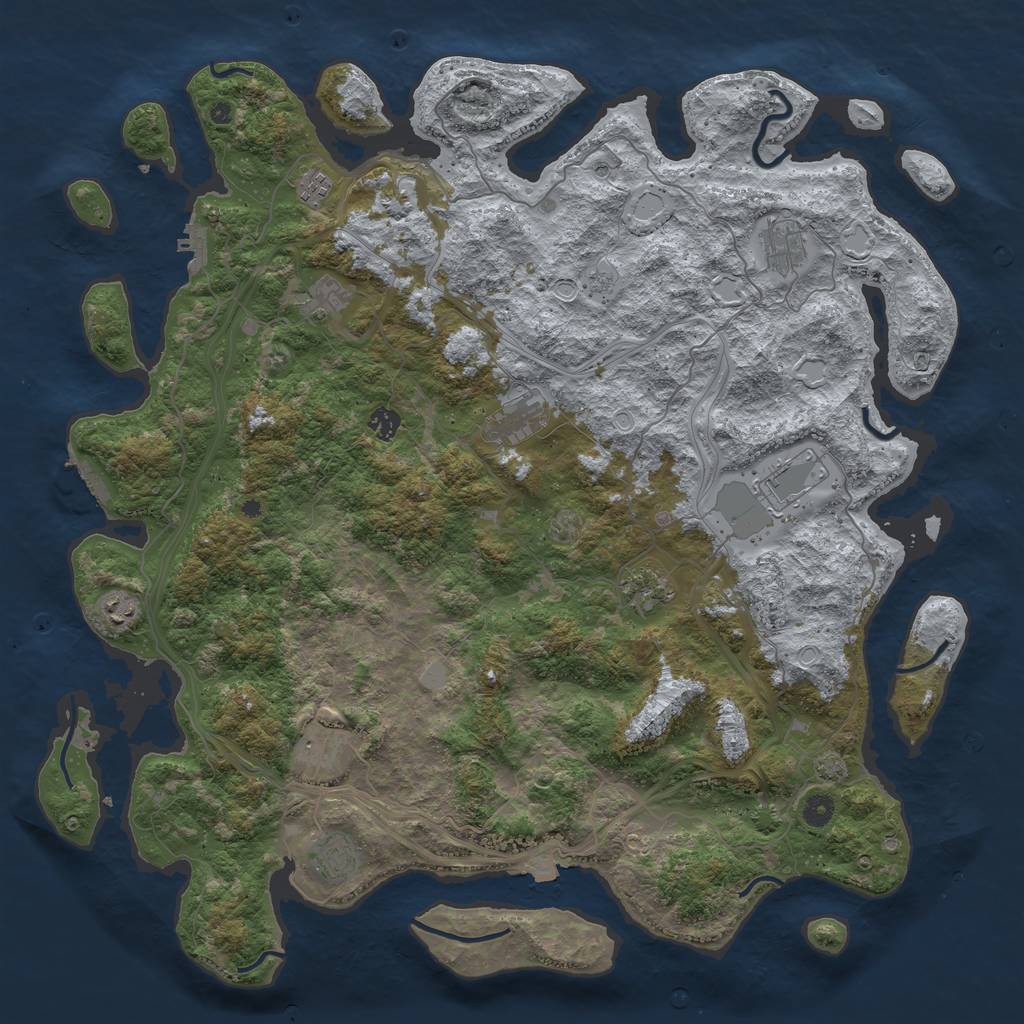 Rust Map: Procedural Map, Size: 4800, Seed: 2107656280, 18 Monuments