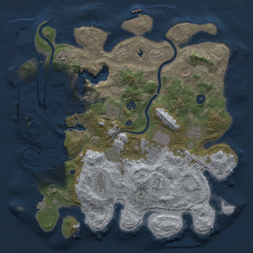 Rust Map: Procedural Map, Size: 4000, Seed: 5509, 16 Monuments
