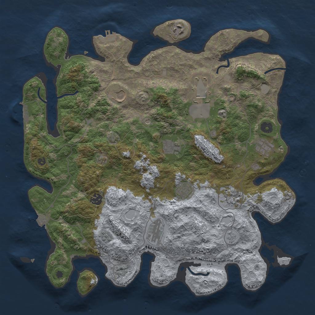 Rust Map: Procedural Map, Size: 4000, Seed: 5509, 18 Monuments