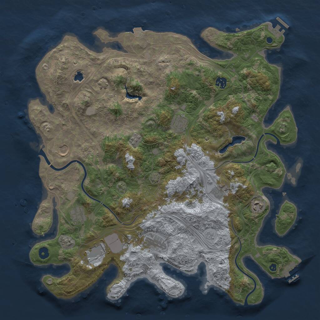 Rust Map: Procedural Map, Size: 4250, Seed: 1953682570, 15 Monuments