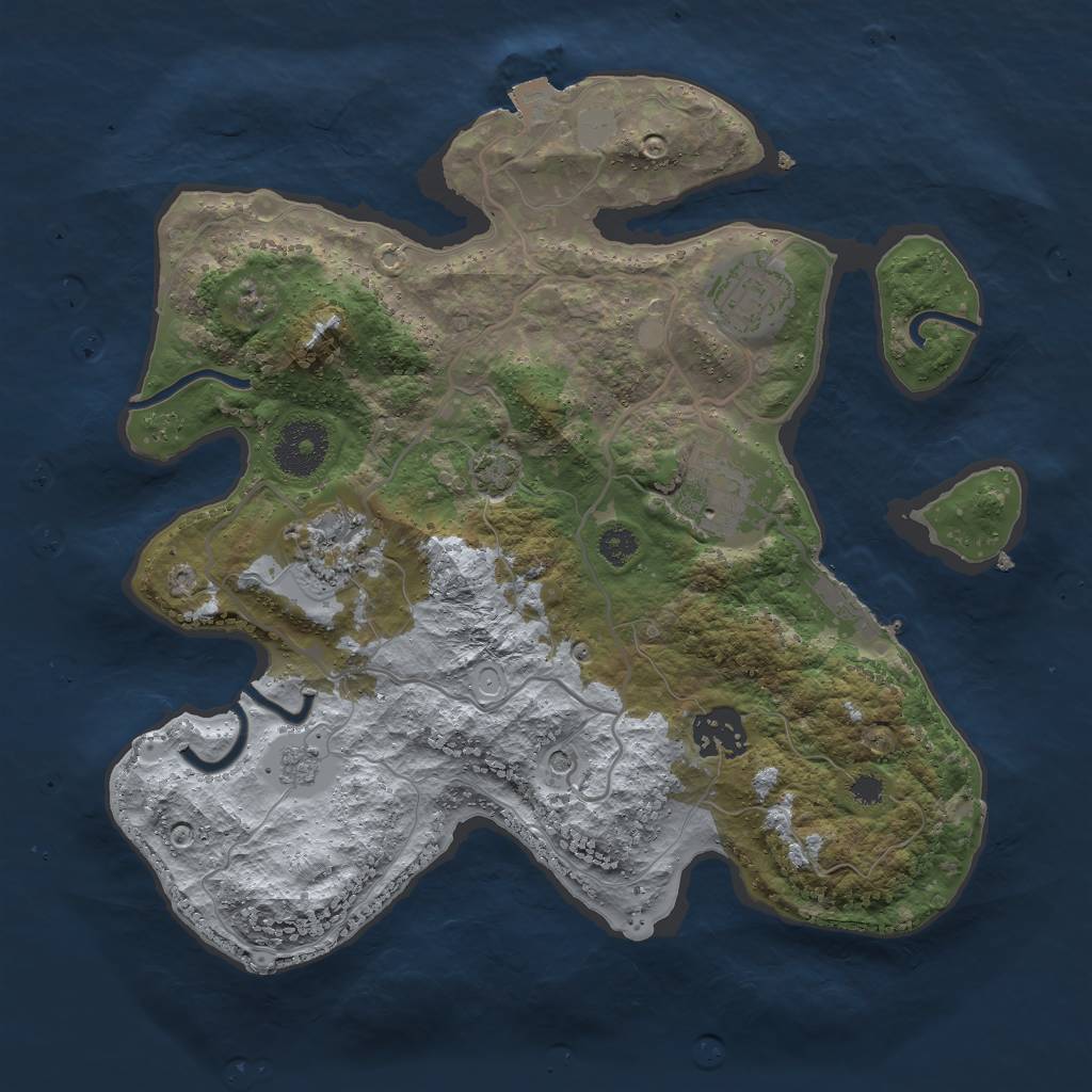 Rust Map: Procedural Map, Size: 3000, Seed: 162108521, 11 Monuments