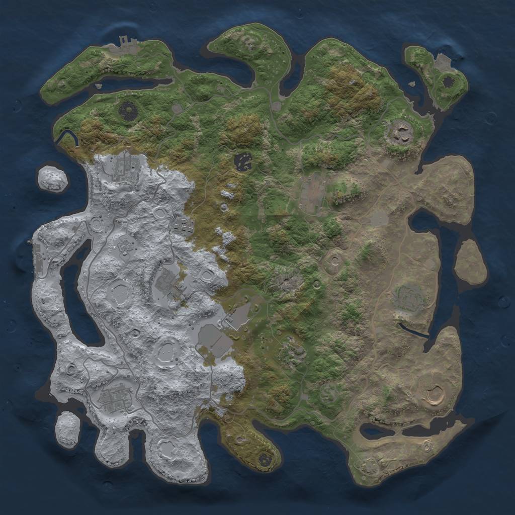 Rust Map: Procedural Map, Size: 4000, Seed: 1859525193, 19 Monuments