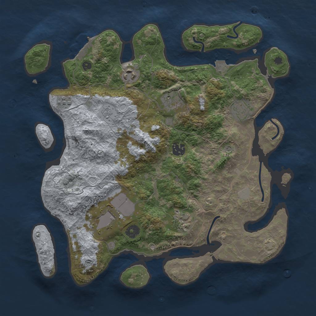 Rust Map: Procedural Map, Size: 3500, Seed: 31799086, 14 Monuments